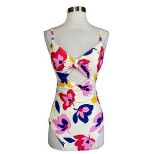 ✨🌸Kate Spade Ivory Floral Cut-Out One-Piece Swimsuit NWT Size L🌸✨